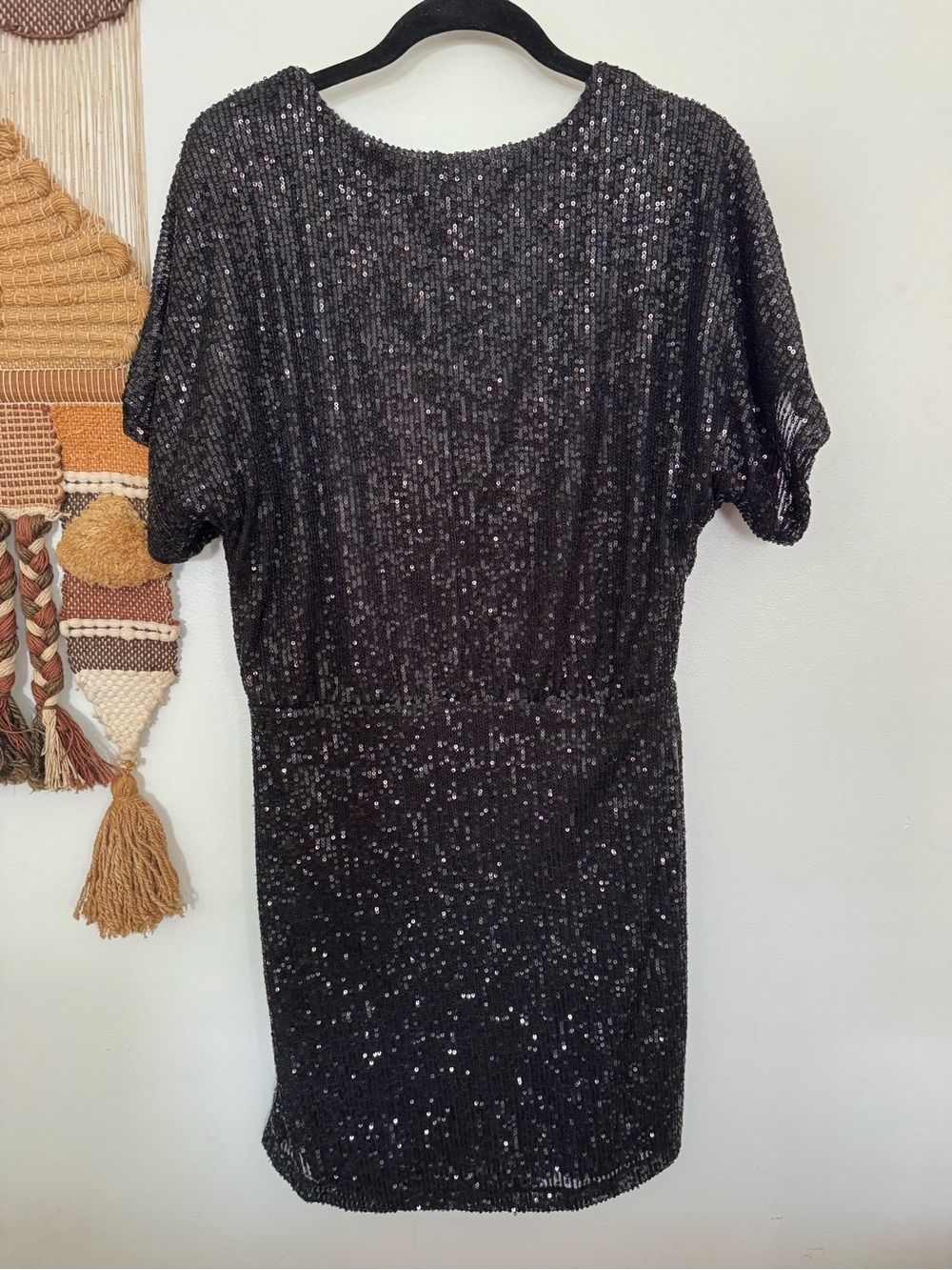NWT Z Supply Black Short Sleeve Sequin Mini Dress - Picture 7 of 8